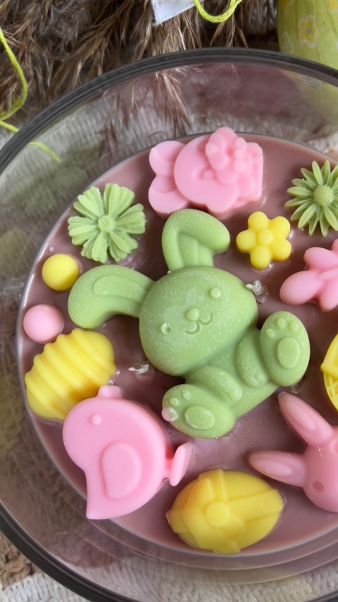 Duża Świeca Wielkanocna Pastelowy Królik