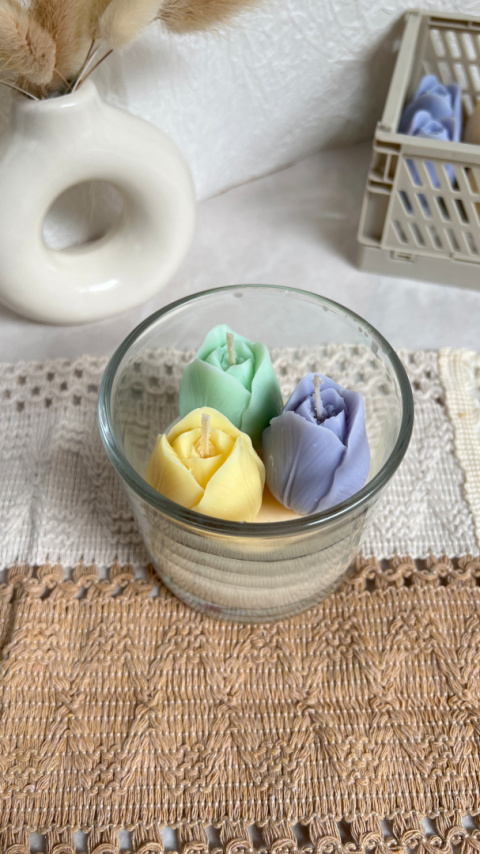 Mała świeca TULIPANY - pastele