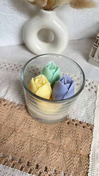 Mała świeca TULIPANY - pastele