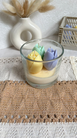 Mała świeca TULIPANY - pastele