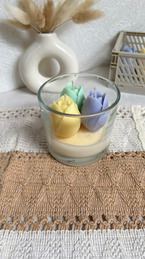 Mała świeca TULIPANY - pastele